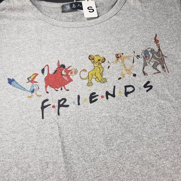 Lion King Simba Shirt Timon Pumbaa FRIENDS Knit Graphic Tee Blouse Short Sleeve - Picture 7 of 14